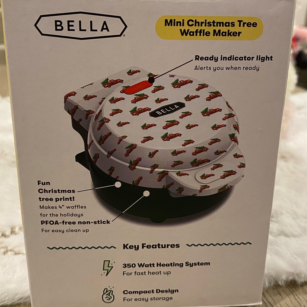 BELLA-Printed Mini Waffle Maker White Christmas Tree 🎄 - Picture 7 of 8